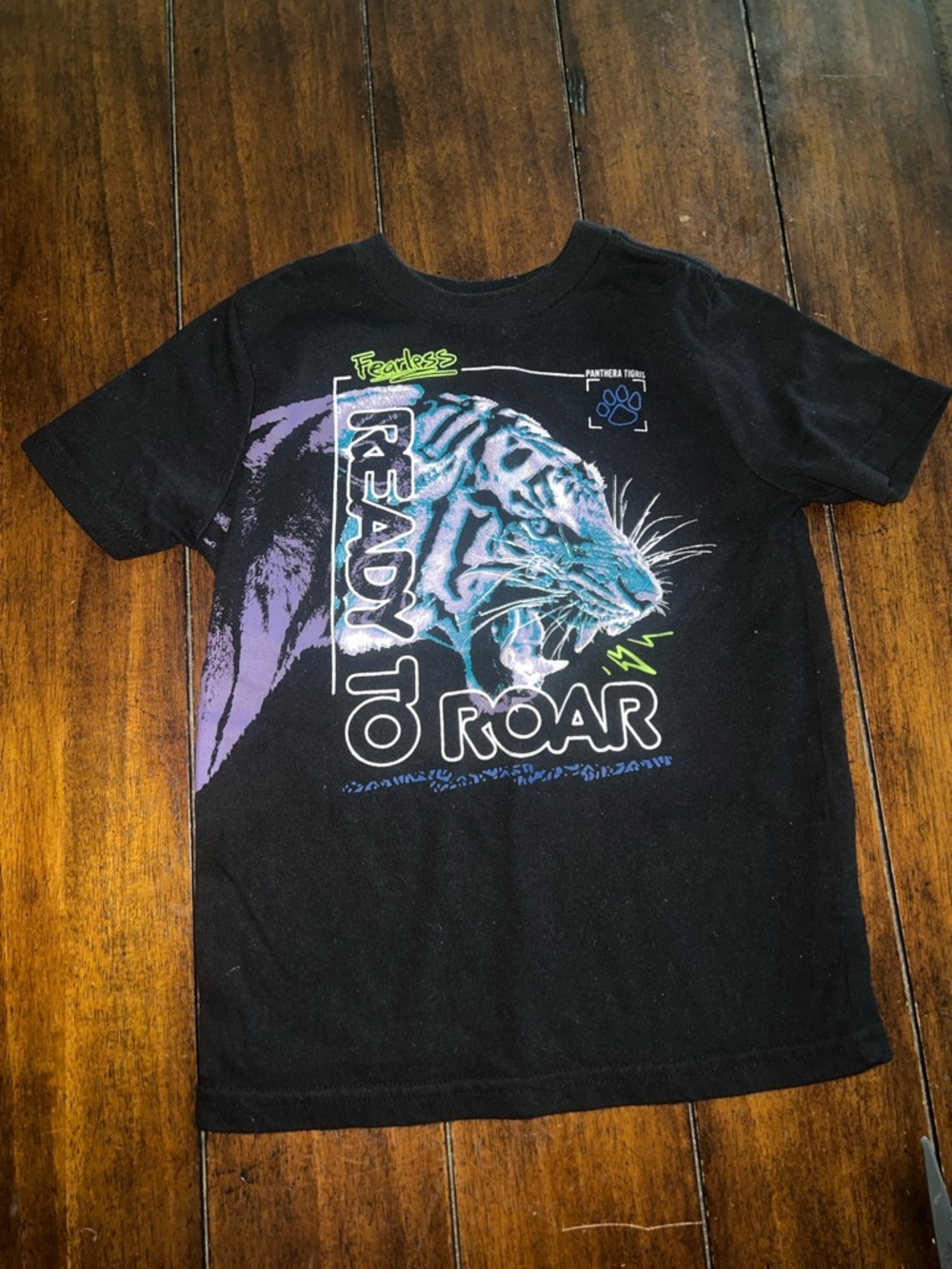 🎉🎉 5 for $20 🎉🎉Kids Black 'Ready to Roar' Tiger Graphic Tee